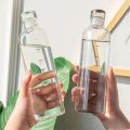 500ML Glass Water Bottle with Time Marker Drink Bottle Drinkware Heat Resisting Leakproof Drink Bottle Gym Sports Water Bottles. 