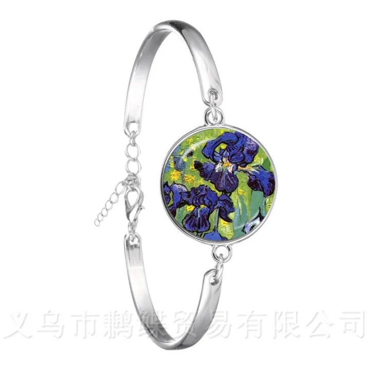 Starry%20Night%20Bracelet%20Van%20Gogh%20Art%20Picture%2018mm%20Glass%20Cabochon%20Silver%20Plated%20Chain%20Bangle%20Classic%20Jewelry%20For%20Women%20Charm%20-%20Image%208