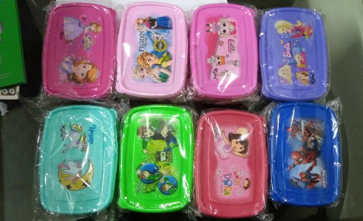 LUNCH BOX SCHOOL TIFFEN Different Colours Red, Pink, Blue, Aqua, Purple