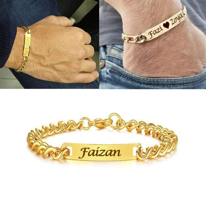 Customize Engraved Name Bracelet For Men