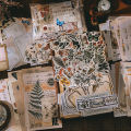 RHS Online 200PCS Retro Basic Material Paper Set Vintage Stickers Memo Album Journal Planner Diary Scrapbooking Sticker. 