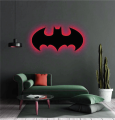 Wooden Batman Logo LED Wall Lamp/ SILHOUTTE - Bat Cave Night Light for Comic Lovers | Kids Room & Gaming Setup LED WALL Decor | Gift for DC Fans (Trendy 3D Wooden LED Lamp)------BY ------ InsideDecors (ID). 