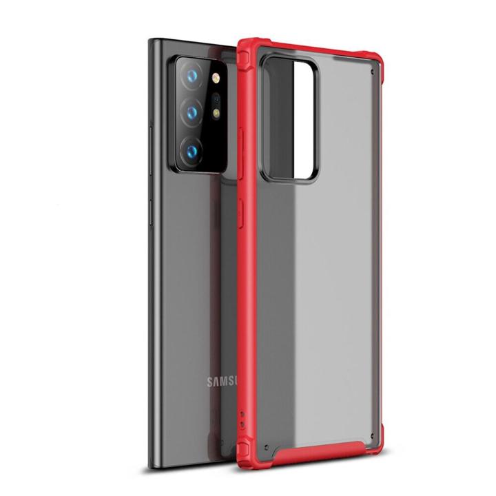 lthmy for Samsung Galaxy Note 20 Ultra 5G Shockproof Hard Case Full Protection Back Cover Matte Transparent anti-yellow Casing