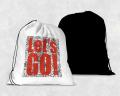Lets Go Printed Drawstring Bag Travel Customized Personalized Custom Name backpack. 
