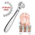 Stainless Steel Foot Scraper Blades Skin Callus Remover Trimmer feet Shaver Pedicure Care Tools Set with 10 Blade. 