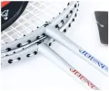 Badminton Racket Set 2 Pcs, Aluminum Carbon Badminton Racket with Shuttlecock 3 Pcs, With Bag Badminton Kit, Black. 