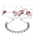 David_Beckham Style Black Metal Headbands Wave Hairband For Men Black Color Hair Band For Man For Daily Use Fashionable Black Metal Waved Style Alice Sports Hairband Headband Headwear Accessory Spring Wavy Hoop For Men Women (Zig Zag). 