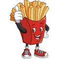 Happy French Fries Stickers - 2 - 3 inch Approx - Aesthetic Art Stickers for mobile back, Laptop, dairy and for decorating your stuff and making them look more attractive. 