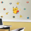 Anime Pokemon Figure Pikachu PVC Wall Stickers Decoration Wallpaper for Kids Room Kindergarten Living Room DIY Birthday Gifts. 