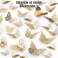 3D Metallic Butterfly for Decor, Assorted Styles 12 Pcs 3 Sizes, Removable Reuseable Stickers for Wall, Living Room Mural, Party Cake Balloons Bouqets Wedding Decoration Decals, Butterflies Fridge Kids Bedroom Nursery Sticker, DIY Arts & Craft Multicolors. 