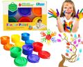 Washable Finger Paint color for Kids 6 Colours Non Toxic Less Mess More Fun for Children. 