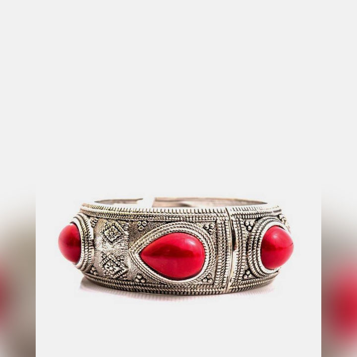 Silver Plated Traditional Coloured Bangle