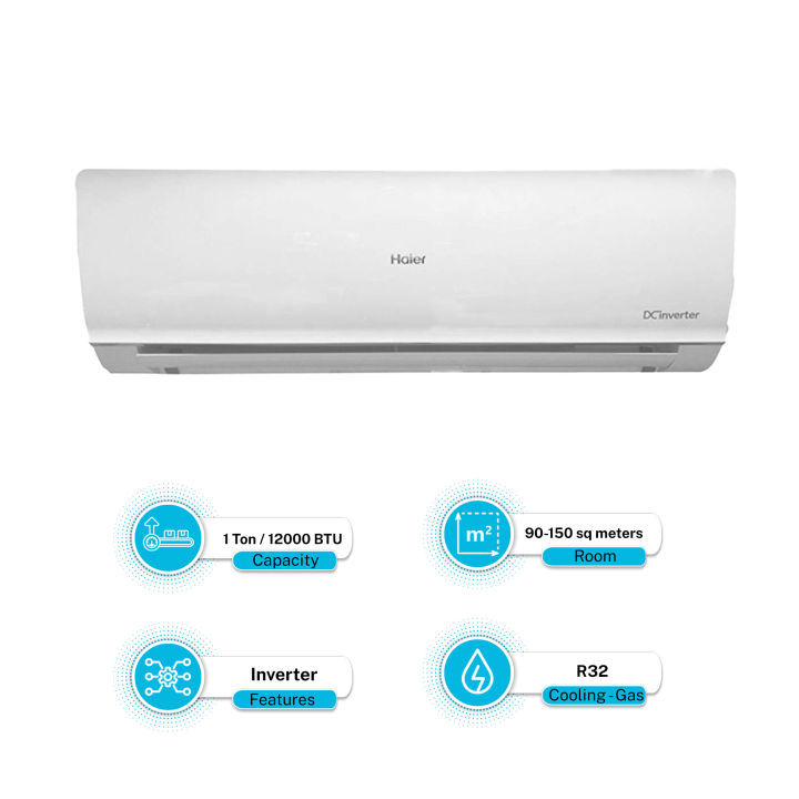 Haier Inverter AC (1.0 Ton) HSU-12LFCB/013USDC (W) - Free Installation + UPS Enabled + Self Cleaning + 67% Energy Saving