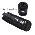 HR SERVICES ANKLE WEIGHTS 1 KG x 1 KG = 2 KG, Pair Weight Bearing Ankle wrist Strap Leg Strength Resistance Bands for Speed Training Running Exercise Workout Fitness Band. 