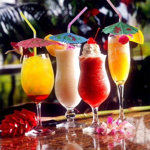 (20/40/80 Pcs) Fancy Disposable Straw - Umbrella Straws - Disposable Straws with attached Paper Umbrellas