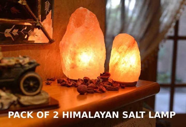 Natural Salt Lamp for Home Decoration Pack of 2
