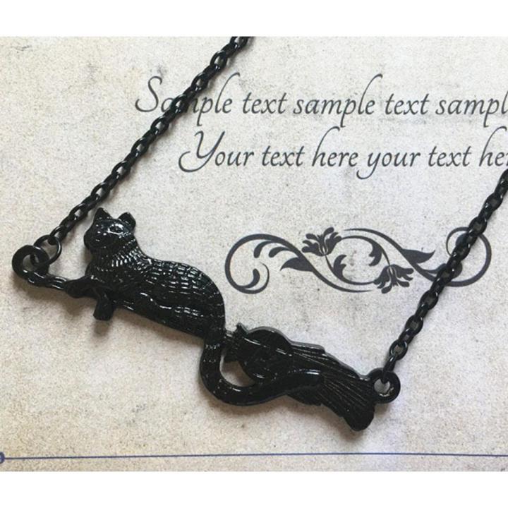 【happy one】Witches Gift,Cat Lover Gift,Alternative Jewelry,Gothic Wiccan Pagan,Gift Her,Halloween Cat