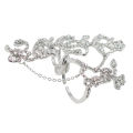 Double Finger Bands Smooth Rose Flower Shape Finger Rings. 