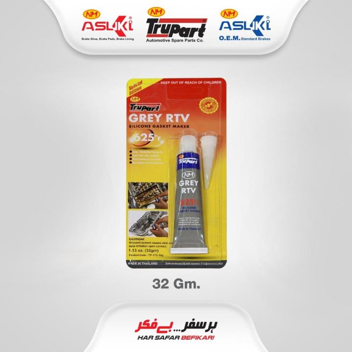 Silicone Sealant Grey RTV General Gasket Maker - Adhesive - Noor Motors TruPart tube 32gm