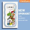YIWESAN For Samsung galaxy S10 4G Case Cartoon Toy Story Colorful Lovely Cream Wave Border Soft Clear Shockproof Phone Cases Creative Camera Transparent Casing Simple Silicone Protective Cover. 