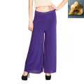 Purple Plain Plazo Women's Clothing Straight Leggings Ankle Length Wide Waistband Comfortable Fit. 