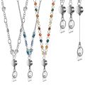 3 Pcs Retractable Badge Reels Lanyard with Name Card ID Holder for Women Fashion Beaded Badge Lanyard Necklace. 