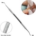 Professional Stainless Steel Ingrown Toenail Tools - Sharp Edge Spoon Shaped Double Ended Toenail Lifter & Nail File Cleaner Trimmer Surgical Medical Grade Stainless Steel Manicure Pedicure Nail Care Tool (2 Pcs Set). 