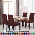 6 Dining Chair Cover Set  Elastic Fitted Solid Color Jersey Cover  Comfortable Chair Cover For Dining Room. 