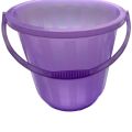 2 Pcs Set Semi Transparent Plastic Bucket Large Balti with Mug Bath Set 30 Liters. 