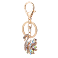 Swan Keychain Rhinestone Ornament Gift Pendant Bag Hanging Metal Ring Car Decorations. 