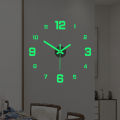 Night Light Wall Clock, Glow in The Dark Wooden Wall Clock, Silent Battery Operated Luminous Wall Clock for Bedroom, Living Room, Kitchen. 