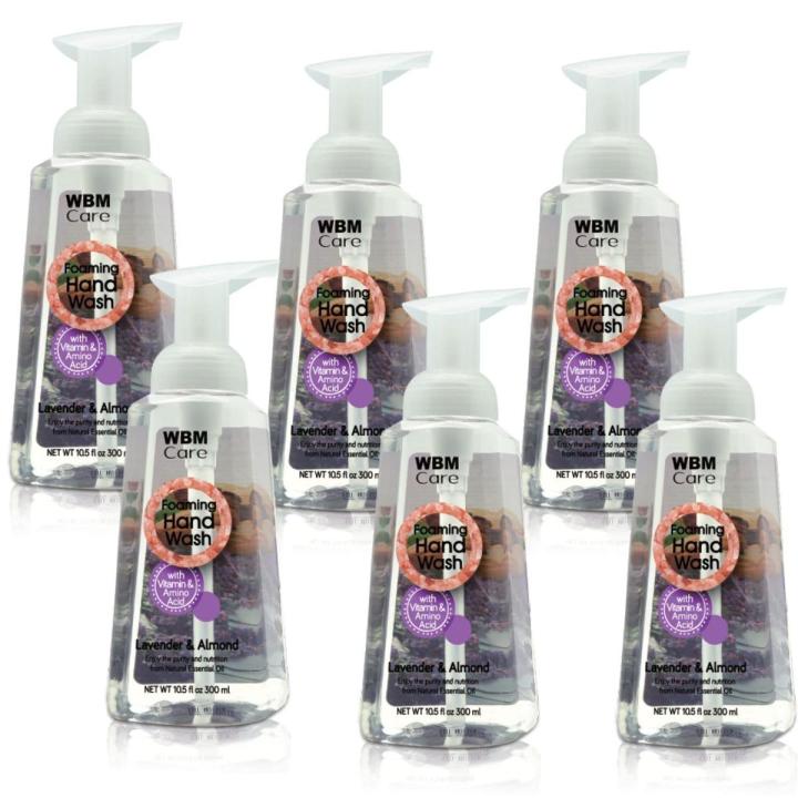 (Pack of 6) WBM Foaming Hand Wash | Lavender & Almond Hand Soap Liquid