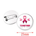 Breast Cancer Awareness Lapel Pin Breast Cancer Pin Women Charity Public Welfare Ribbon Brooch Round Badge. 