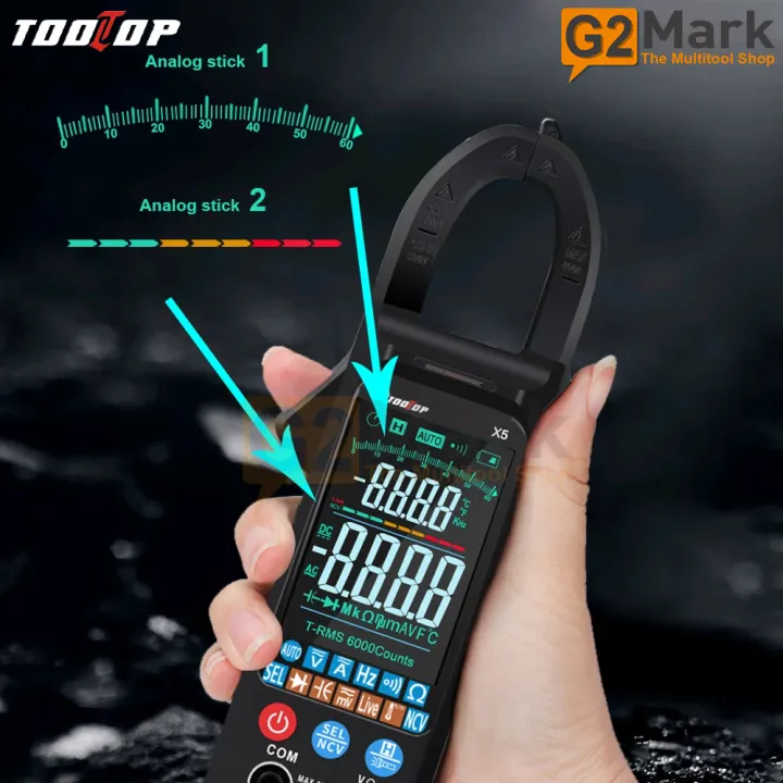 TOOLTOP%20X5%20Handheld%20Clamp%20Meter%20LCD%20Display%20%E2%84%83/%E2%84%89%20Switch%20NCV%20AC%20Voltage%20%C3%87urrent%20Capacitance%20Detection%20with%20Flashlight%20-%20Image%208