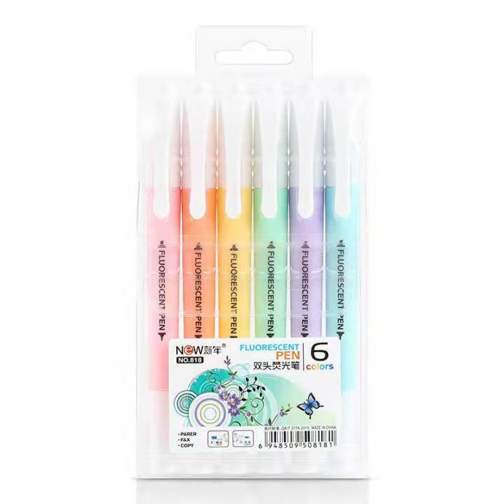 6Pcs/Set%20Double%20Head%20Fluorescent%20Highlighter%20Pen%20Markers%20Pastel%20Drawing%20Pen%20For%20Student%20School%20Office%20Supplies%20Cute%20Stationery%20-%20Image%204