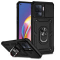 Cross-border application OPPO A74 Sergeant Anti-Drop Phone Case realme c11 Ring Sliding Window 2-in-1 Protective Case. 