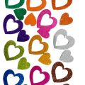 Glitter Foam Stickers - Multicolor Hearts stickers - (Pack of 10) - Self-Adhesive Stickers for Kids - Glitter Stickers for Scrapbooks, Cards and More. 