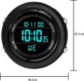 Military Sports Watch Digital For Men Super Slim Watch Waterproof Watch with LED Backlight Black Color - Full Black sports watch. 