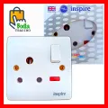 3 Pin Inspire Power Plug Socket Wall Socket Plate China Fitting Power Plug- 250 Volts / 15 Amp High Quality Used for AC. 