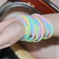 Printed Letters Luminous Silicone Sports Bracelets Bangles for Women Fluorescent Rubber Fitness Thickening Wristband Bracelet. 