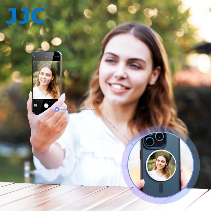 JJC Big Size Magnetic Selfie Mirror for iPhone 15 14 13 12 Pro Max Magsafe Case Phone Selfies Viewfinding -Φ2.2/56mm