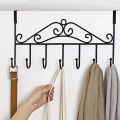 Over Door Metal Hanger Stand With 7 Hooks Kitchen Accessories Bedroom And Bathroom, Hanging Clothes Organizer Stand Rack , coated hangers , Hanging Storage Rack for Hat, Coats, Purses, Scarves, Clothes, Jackets, Belt, Bedroom, Bathroom, Closet. 