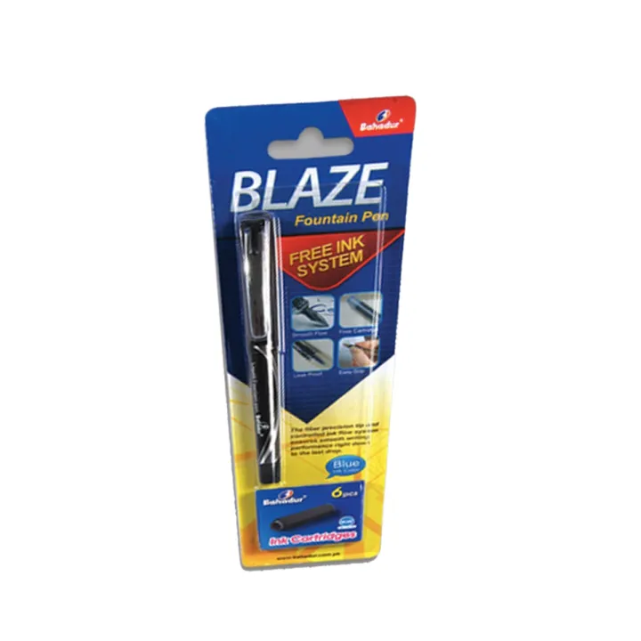 Bahadur%20BLAZE%20Fountain%20Pen%20With%202%20Free%20Blue%20Ink%20Cartridges%20Ink%20Pen%20-%20Image%202