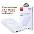 JOYROOM JR-W020 Magnetic Wired + Wireless 2-In-1 Design Wireless Power Bank 10000MAH White Black JR W020. 