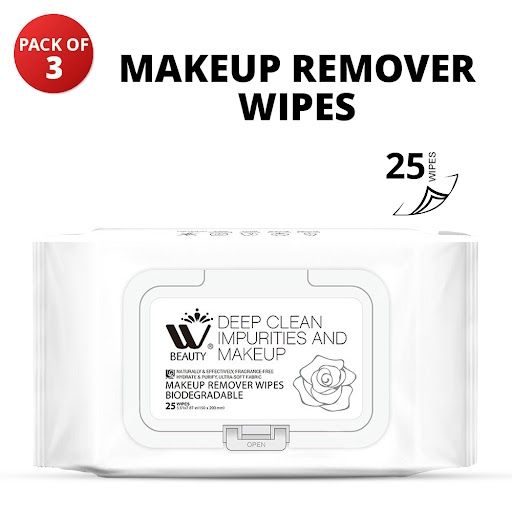 (Pack of 3) WBM Soft Makeup Remover Wipes - 25 Sheets | Wet Wipes For Face