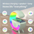 G Shaped Lamp - LED Wireless Charging Speaker Wireless Speaker - Smart Table Night Light BT Music Player Phone Wireless Charging RGB Desk Lamp - Speaker with Wireless Charger, Bluetooth, USB Speaker for PC & Mobile. 