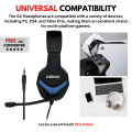 RGB Wired Gaming Headset – 3D Surround Sound, Noise-Canceling Mic, Soft Earmuffs, Multi-Platform Compatible for PC, PS4, Xbox, Laptop. 