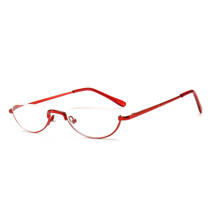 Vintage Reading Glasses Portable High-definition Metal Spring Hinges Half Moon Semi Rimless Readers Optical Spectacle Eyeglass