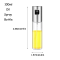 Oil Sprayer Stainless Steel Transparent Glass Spray Bottle. 