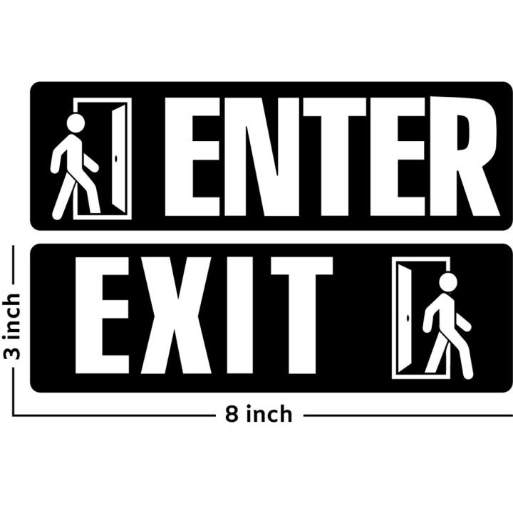 Enter Exit Business Home Office, Restaurant, Door Vinyl Sign Glass Door ...